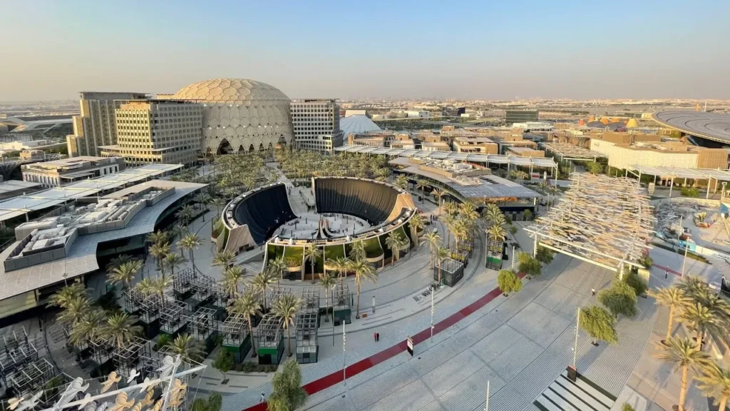 Expo City Dubai entertainment and cultural district highlighting Dubai’s global tourism and investment ecosystem promoted during Dubai Property Show Brisbane.